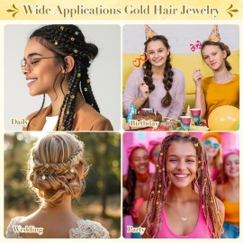 Qinzave 255 PCS Gold Hair Jewelry for Braids, 38 Styles Loc Jewelry Hair Charms for Women Men, Metal Gold Hair Cuffs Rings Clips for Dreadlock Accessories Hair Braids Jewelry Decorations(Gold) Qinzave 255 PCS Gold Hair Jewelry for Braids, 38 Styles Loc Jewelry Hair Charms for Women Men, Metal Gold Hair Cuffs Rings Clips for Dreadlock Accessories Hair Braids Jewelry Decorations(Gold)