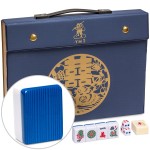 Yellow Mountain Imports Royal Azure Chinese Mahjong Set with 146 Medium Tiles and Blue Vinyl Case - for Chinese Style Gameplay Only []