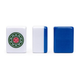 Yellow Mountain Imports Royal Azure Chinese Mahjong Set with 146 Medium Tiles and Blue Vinyl Case - for Chinese Style Gameplay Only []