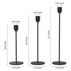 ChefBee Black Tall Candle Candlestick Holder, 3PCS Taper Pillar Candle Sticks Stand Holders Decor, Centerpiece Dining Table Wedding Festive Fireplace Mantle Vintage Room Decorations, Housewarming Gift ChefBee Black Tall Candle Candlestick Holder, 3PCS Taper Pillar Candle Sticks Stand Holders Decor, Centerpiece Dining Table Wedding Festive Fireplace Mantle Vintage Room Decorations, Housewarming Gift