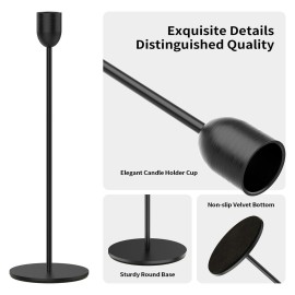 ChefBee Black Tall Candle Candlestick Holder, 3PCS Taper Pillar Candle Sticks Stand Holders Decor, Centerpiece Dining Table Wedding Festive Fireplace Mantle Vintage Room Decorations, Housewarming Gift ChefBee Black Tall Candle Candlestick Holder, 3PCS Taper Pillar Candle Sticks Stand Holders Decor, Centerpiece Dining Table Wedding Festive Fireplace Mantle Vintage Room Decorations, Housewarming Gift
