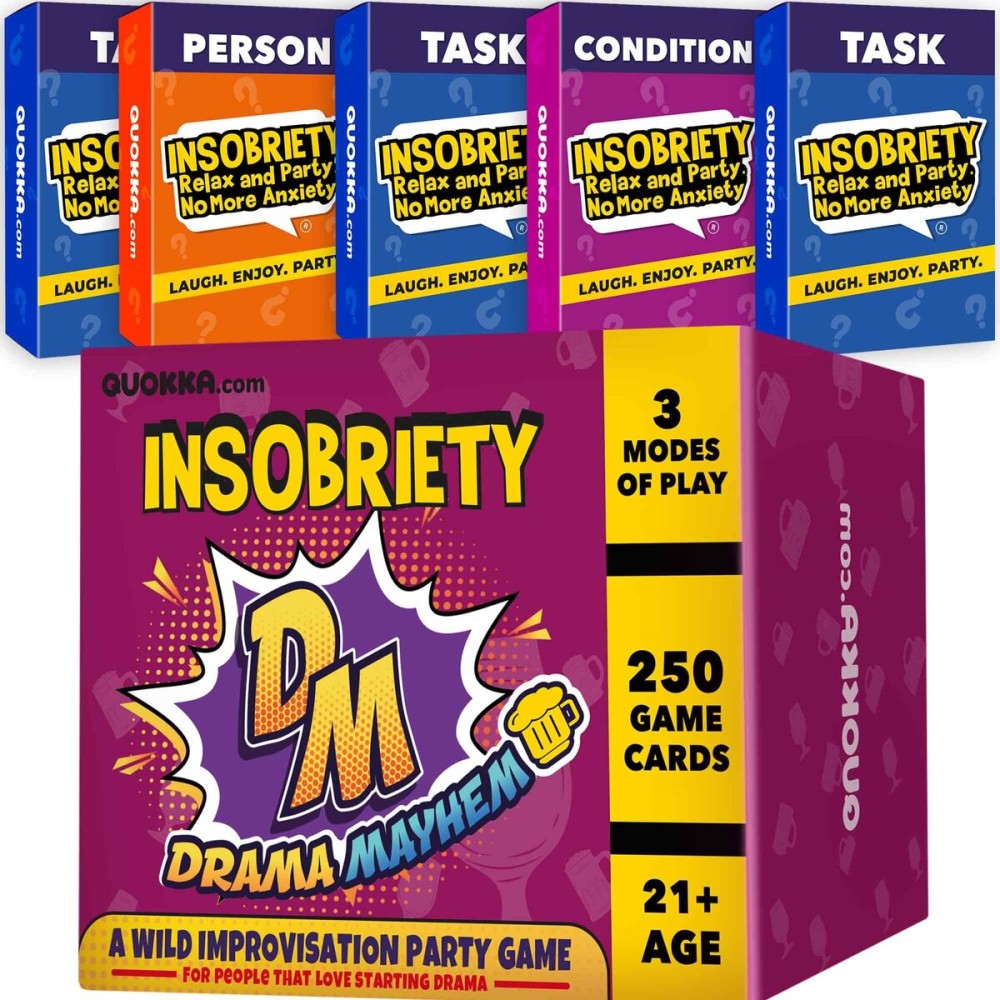 QUOKKA Fun Party Game for Adults - 250 Card Improv Challenge - Hilarious Friens and Family Game Night