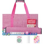 GUSTARIA American Mahjong Set,166 Quality Acrylic Tiles with Colorful Prints, 4 All-in-One Color Rack/Pushers, Complete Mahjong Game Set with Carrying Bag