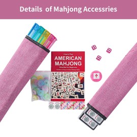 GUSTARIA American Mahjong Set,166 Quality Acrylic Tiles with Colorful Prints, 4 All-in-One Color Rack/Pushers, Complete Mahjong Game Set with Carrying Bag GUSTARIA American Mahjong Set,166 Quality Acrylic Tiles with Colorful Prints, 4 All-in-One Color Rack/Pushers, Complete Mahjong Game Set with Carrying Bag