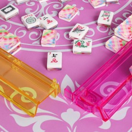 GUSTARIA American Mahjong Set,166 Quality Acrylic Tiles with Colorful Prints, 4 All-in-One Color Rack/Pushers, Complete Mahjong Game Set with Carrying Bag GUSTARIA American Mahjong Set,166 Quality Acrylic Tiles with Colorful Prints, 4 All-in-One Color Rack/Pushers, Complete Mahjong Game Set with Carrying Bag