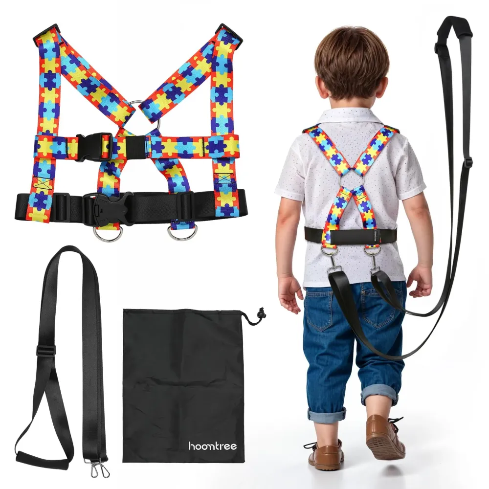 HOOMTREE Safety Harness Leash for Special Needs Child Aged 3-12 Years Fully Ajustable, Sturdy Walking Harness for Older Children with Grab Handle, Keeping Active ADHD/ASD Autism Kids Safe in Public HOOMTREE Safety Harness Leash for Special Needs Child Aged 3-12 Years Fully Ajustable, Sturdy Walking Harness for Older Children with Grab Handle, Keeping Active ADHD/ASD Autism Kids Safe in Public