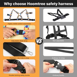HOOMTREE Safety Harness Leash for Special Needs Child Aged 3-12 Years Fully Ajustable, Sturdy Walking Harness for Older Children with Grab Handle, Keeping Active ADHD/ASD Autism Kids Safe in Public HOOMTREE Safety Harness Leash for Special Needs Child Aged 3-12 Years Fully Ajustable, Sturdy Walking Harness for Older Children with Grab Handle, Keeping Active ADHD/ASD Autism Kids Safe in Public