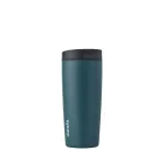 Owala SmoothSip Slider Insulated Stainless Steel Coffee Tumbler, Reusable Iced Coffee Cup, Hot Coffee Travel Mug, BPA Free 20 oz, Grey/Blue (High Dive)