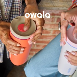 Owala SmoothSip Slider Insulated Stainless Steel Coffee Tumbler, Reusable Iced Coffee Cup, Hot Coffee Travel Mug, BPA Free 20 oz, Grey/Blue (High Dive) Owala SmoothSip Slider Insulated Stainless Steel Coffee Tumbler, Reusable Iced Coffee Cup, Hot Coffee Travel Mug, BPA Free 20 oz, Grey/Blue (High Dive)
