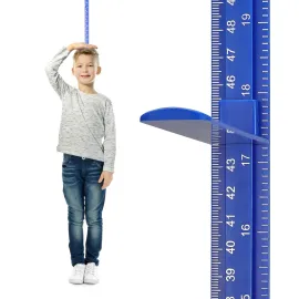 Egoldto Height Measurement for Wall, Children Adult Height Measure Rod, 3D Removable Growth Chart Stick, Wall Mounted Splicing Ruler for Kids Baby Nursery 79 inch (Blue)