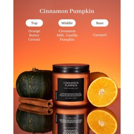 M&SENSE Cinnamon Pumpkin Fall Scented Candle, 11.6oz Natural Soy Wax Candles for Home Scented, 2 Wick Autumn Long Burning Candle, 70 Hours Burn Time, Jar Candle Gift for Men and Women M&SENSE Cinnamon Pumpkin Fall Scented Candle, 11.6oz Natural Soy Wax Candles for Home Scented, 2 Wick Autumn Long Burning Candle, 70 Hours Burn Time, Jar Candle Gift for Men and Women