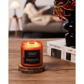 M&SENSE Cinnamon Pumpkin Fall Scented Candle, 11.6oz Natural Soy Wax Candles for Home Scented, 2 Wick Autumn Long Burning Candle, 70 Hours Burn Time, Jar Candle Gift for Men and Women M&SENSE Cinnamon Pumpkin Fall Scented Candle, 11.6oz Natural Soy Wax Candles for Home Scented, 2 Wick Autumn Long Burning Candle, 70 Hours Burn Time, Jar Candle Gift for Men and Women