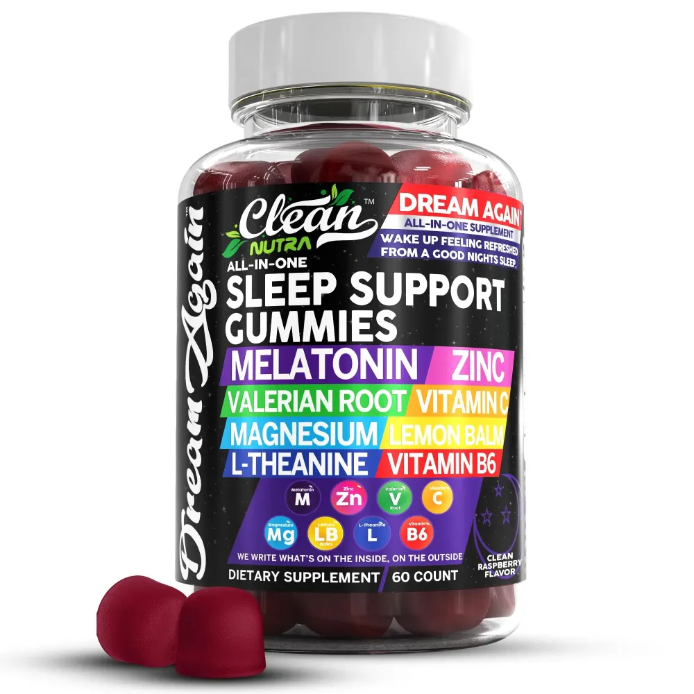 Clean Nutra Melatonin Gummies 10mg | Sleep Aid Valerian Root L-Theanine Vitamin B6 C Lemon Balm Magnesium Hibiscus Beta Carotene Saffron & Chamomile Rest Support Supplement Raspberry Flavor Clean Nutra Melatonin Gummies 10mg | Sleep Aid Valerian Root L-Theanine Vitamin B6 C Lemon Balm Magnesium Hibiscus Beta Carotene Saffron & Chamomile Rest Support Supplement Raspberry Flavor