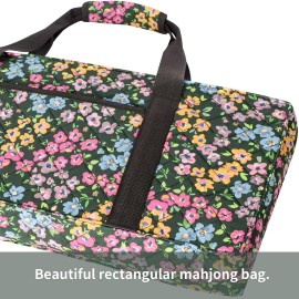 ZGME American Mahjong Set,166 White Tiles with Dark Green Small Flower Bag and Accessories,4 All-in-One Mahjong Racks with Pushers ZGME American Mahjong Set,166 White Tiles with Dark Green Small Flower Bag and Accessories,4 All-in-One Mahjong Racks with Pushers