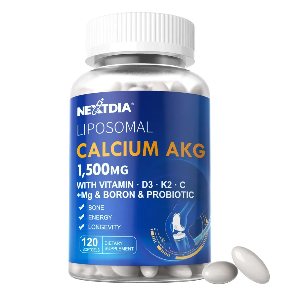 Liposomal Calcium AKG Supplement 1500mg with Vitamin D3 & K2 Softgels for Women & Men, (Made in USA) Calcium Supplements with Magnesium Glycinate, Boron, Probiotics & Vitamin C for Bone - 120 Pills Liposomal Calcium AKG Supplement 1500mg with Vitamin D3 & K2 Softgels for Women & Men, (Made in USA) Calcium Supplements with Magnesium Glycinate, Boron, Probiotics & Vitamin C for Bone - 120 Pills