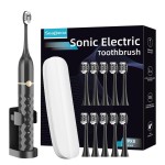 Electric Toothbrush Set, Equipped with 10 Brush Heads and Travel case, IPX8 Waterproof, 2-Minute Timer, 42000 high-Frequency Vibrations, 5 Modes, The First Choice for Gift Giving