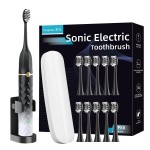 Electric Toothbrush Set, Equipped with 10 Brush Heads and Travel case, IPX8 Waterproof, 2-Minute Timer, 42000 high-Frequency Vibrations, 5 Modes, The First Choice for Gift Giving