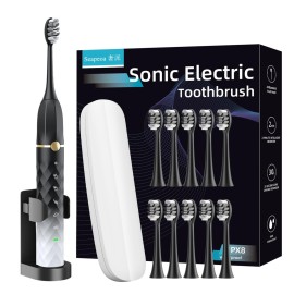 Electric Toothbrush Set, Equipped with 10 Brush Heads and Travel case, IPX8 Waterproof, 2-Minute Timer, 42000 high-Frequency Vibrations, 5 Modes, The First Choice for Gift Giving