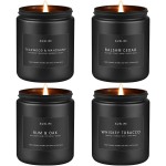 Scented Candles Set | Candle Gifts for Men - Masculine Candle, Soy Candles for Home Scented - 4 Pack Aromatherapy Gifts - Scents of Teakwood & Mahogany/Whiskey Tobacco/Rum & Oak/Cedar