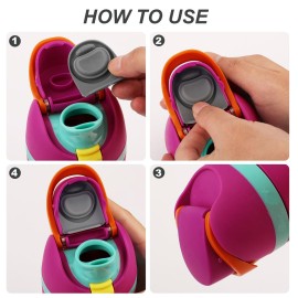 3pcs Replacement Stopper Compatible with Owala FreeSip 24oz 32oz, BPA-Free Silicone Water Bottle Lid Gaskets Replacement for 19/24/32/40oz Bottle Mouth Cap Stopper Seal Parts Accessories (Grey)