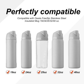 3pcs Replacement Stopper Compatible with Owala FreeSip 24oz 32oz, BPA-Free Silicone Water Bottle Lid Gaskets Replacement for 19/24/32/40oz Bottle Mouth Cap Stopper Seal Parts Accessories (Grey)