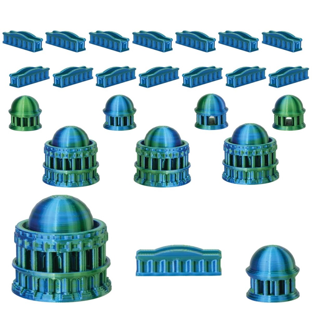 Custom Civilizations for Catan Board Game | Replacement Player Sets | Settlers Pieces | Base Cities Settlements Roads | 3D Printed | (Atlantis Base Set)