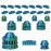 Custom Civilizations for Catan Board Game | Replacement Player Sets | Settlers Pieces | Base Cities Settlements Roads | 3D Printed | (Atlantis Base Set)