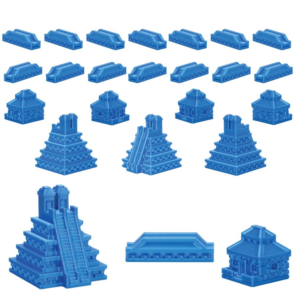 Custom Civilizations for Catan Board Game | Replacement Player Sets | Settlers Pieces | Base Cities Settlements Roads | 3D Printed | (Aztec Base Set)
