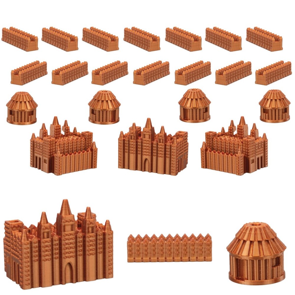 Custom Civilizations for Catan Board Game | Replacement Player Sets | Settlers Pieces | Base Cities Settlements Roads | 3D Printed | (Malian Base Set)