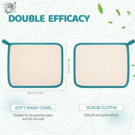 Tatuo 5 Pcs Exfoliating Face and Body Wash Cloths Towel Weave Bath Exfoliating Scrub Massage Bath Cloth for Women and Men, 10.63 x 9.05 Inch(Black Green Orange Blue Yellow Edge) Tatuo 5 Pcs Exfoliating Face and Body Wash Cloths Towel Weave Bath Exfoliating Scrub Massage Bath Cloth for Women and Men, 10.63 x 9.05 Inch(Black Green Orange Blue Yellow Edge)