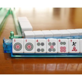 TrendyMate American Mahjong Set,166 Premium White Tiles,4 All-in-One Mahjong Racks/Pushers,Complete Western Mahjong with Soft Blue Printed Carrying Bag TrendyMate American Mahjong Set,166 Premium White Tiles,4 All-in-One Mahjong Racks/Pushers,Complete Western Mahjong with Soft Blue Printed Carrying Bag