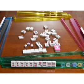 TrendyMate American Mahjong Set,166 Premium White Tiles,4 All-in-One Mahjong Racks/Pushers,Complete Western Mahjong with Soft Blue Printed Carrying Bag TrendyMate American Mahjong Set,166 Premium White Tiles,4 All-in-One Mahjong Racks/Pushers,Complete Western Mahjong with Soft Blue Printed Carrying Bag
