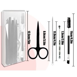 [9+1 PCS] Tweezers Kit, Tweezer for Women Facial Hair, Professional Tweezers Set, Eyebrow Tweezer, Professional Stainless Steel Eyebrow for Women &Men,Black And Pink Beauty Sets.