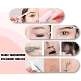 [9+1 PCS] Tweezers Kit, Tweezer for Women Facial Hair, Professional Tweezers Set, Eyebrow Tweezer, Professional Stainless Steel Eyebrow for Women &Men,Black And Pink Beauty Sets.
