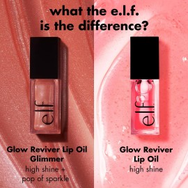 e.l.f. Glow Reviver Lip Oil, Nourishing and Hydrating with High-Shine Glimmer Finish & Sheer Wash Of Color, Minty Scent, Non-Sticky, Vegan & Cruelty-free, Crystal Baller e.l.f. Glow Reviver Lip Oil, Nourishing and Hydrating with High-Shine Glimmer Finish & Sheer Wash Of Color, Minty Scent, Non-Sticky, Vegan & Cruelty-free, Crystal Baller