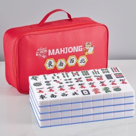 YANMEIYA American Mahjong Set 166 Premium Sky Blue Mahjong Tiles Large Mahjong Set 1.6 inches American Mahjong Game Set and A Mahjong Gift Box