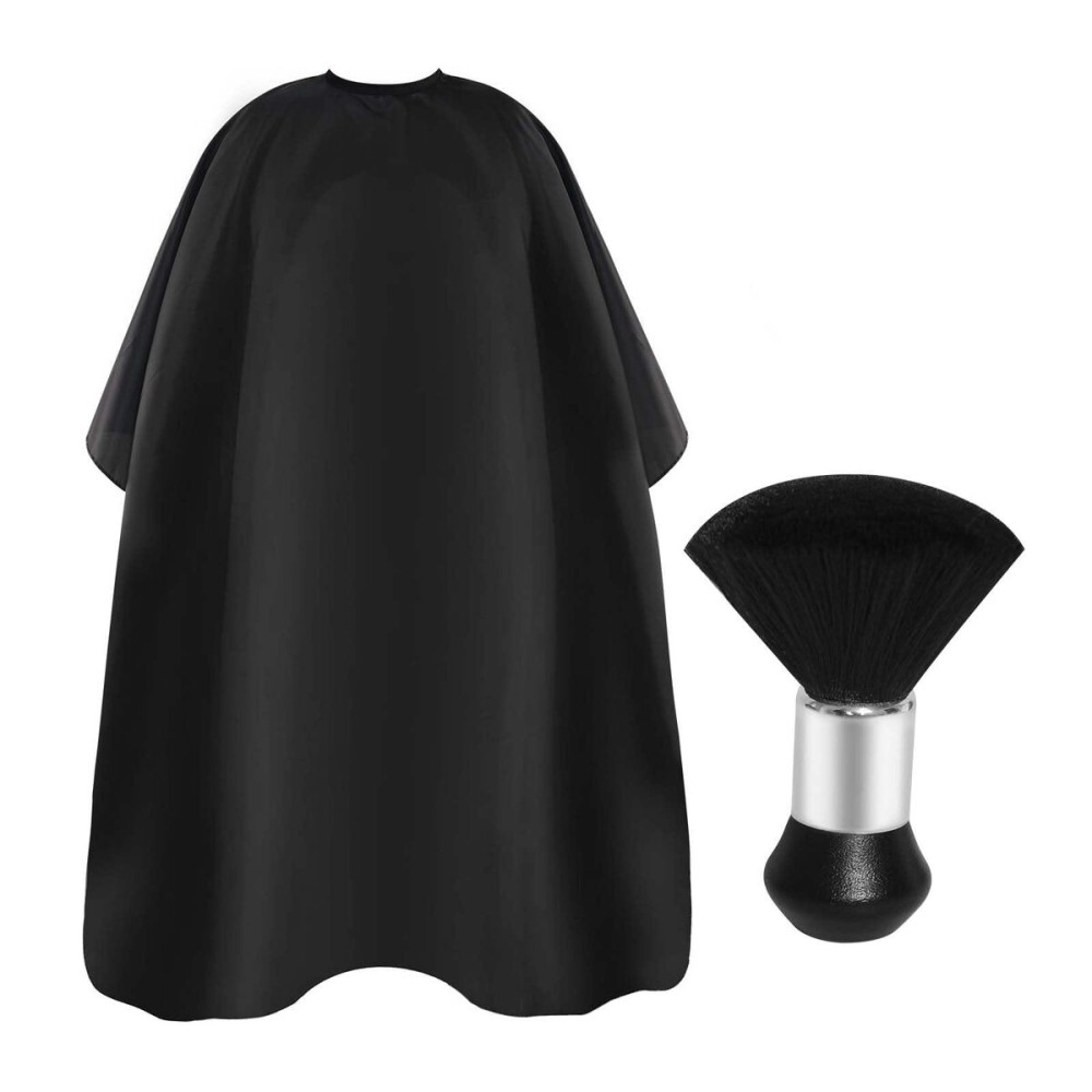 Omvoina Professional Haircut Cape with Adjustable Snap Closure and Neck Duster Brush, Salon Hair Cutting Cape, Barber Cape for Unisex Omvoina Professional Haircut Cape with Adjustable Snap Closure and Neck Duster Brush, Salon Hair Cutting Cape, Barber Cape for Unisex