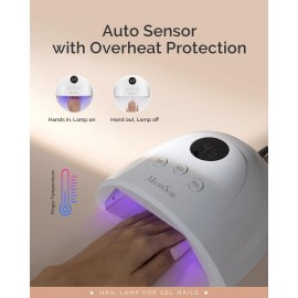 MelodySusie UV Nail Lamp, Plus30F UV Light for Gel Nails LED Nail Dryer with 3 Timer, Smart Sensor, LCD Display Fast Curing Gel Nail Polish Nail Art Tools Manicure Accessories-White