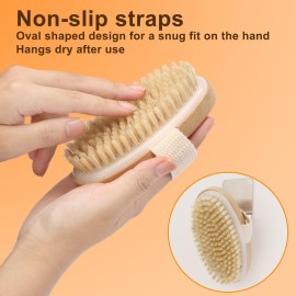 Rnodoilkfly 2Pcs Natural Bristle Exfoliating Brush, Body Scrubber for Lymphatic Drainage, Blood Circulation, Wet and Dry Brush, Deep Exfoliation for Smooth Skin Rnodoilkfly 2Pcs Natural Bristle Exfoliating Brush, Body Scrubber for Lymphatic Drainage, Blood Circulation, Wet and Dry Brush, Deep Exfoliation for Smooth Skin
