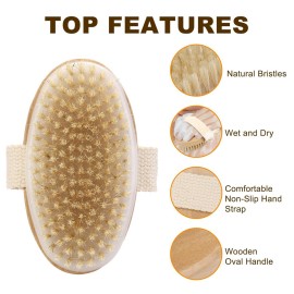 Rnodoilkfly 2Pcs Natural Bristle Exfoliating Brush, Body Scrubber for Lymphatic Drainage, Blood Circulation, Wet and Dry Brush, Deep Exfoliation for Smooth Skin Rnodoilkfly 2Pcs Natural Bristle Exfoliating Brush, Body Scrubber for Lymphatic Drainage, Blood Circulation, Wet and Dry Brush, Deep Exfoliation for Smooth Skin