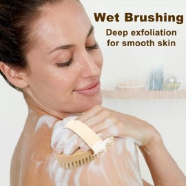 Rnodoilkfly 2Pcs Natural Bristle Exfoliating Brush, Body Scrubber for Lymphatic Drainage, Blood Circulation, Wet and Dry Brush, Deep Exfoliation for Smooth Skin Rnodoilkfly 2Pcs Natural Bristle Exfoliating Brush, Body Scrubber for Lymphatic Drainage, Blood Circulation, Wet and Dry Brush, Deep Exfoliation for Smooth Skin