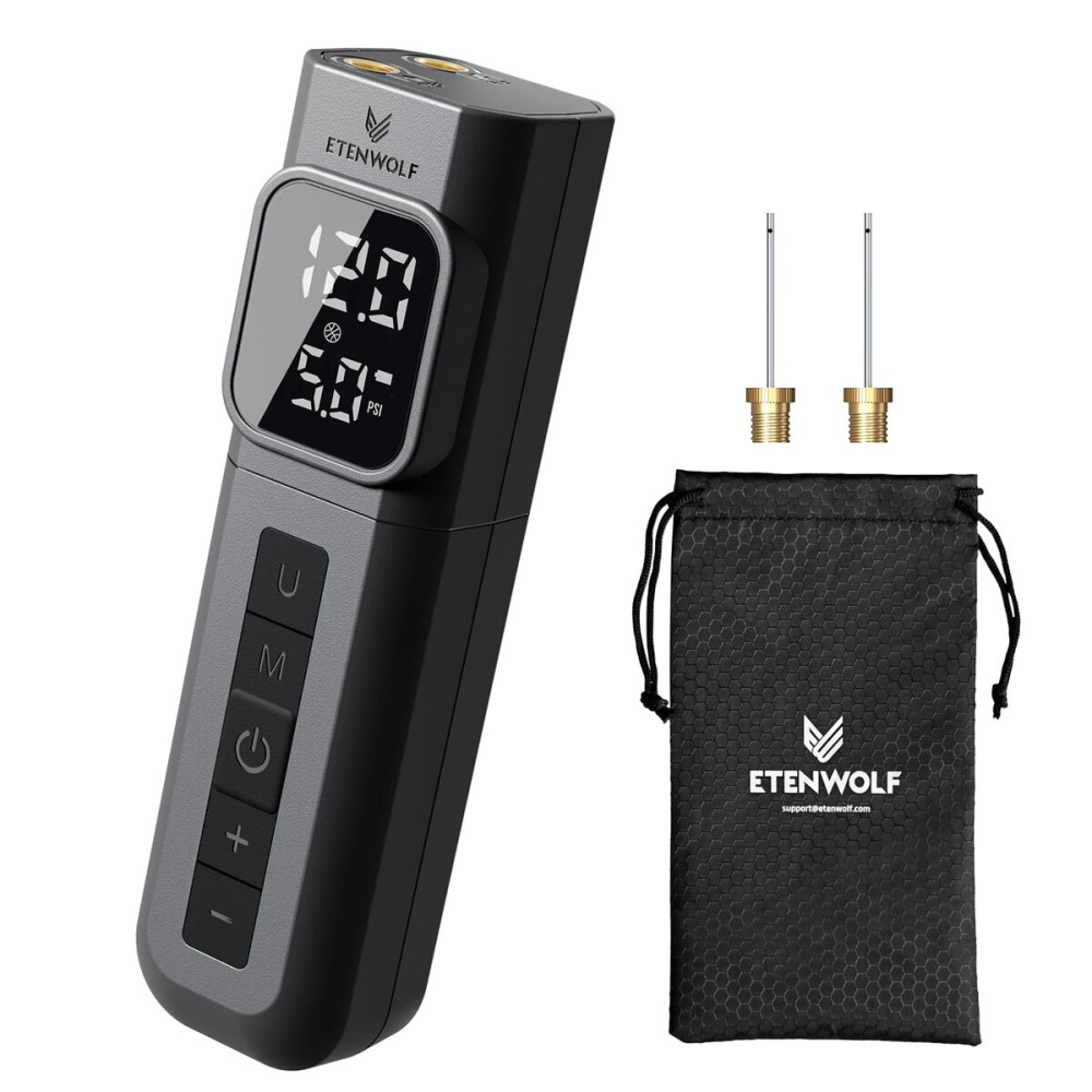ETENWOLF P200 Electric Ball Pump 2000mAh Sports Air Pump with Digital Pressure Gauge for Basketball Soccer Volleyball (Black) ETENWOLF P200 Electric Ball Pump 2000mAh Sports Air Pump with Digital Pressure Gauge for Basketball Soccer Volleyball (Black)