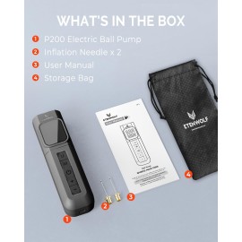 ETENWOLF P200 Electric Ball Pump 2000mAh Sports Air Pump with Digital Pressure Gauge for Basketball Soccer Volleyball (Black) ETENWOLF P200 Electric Ball Pump 2000mAh Sports Air Pump with Digital Pressure Gauge for Basketball Soccer Volleyball (Black)