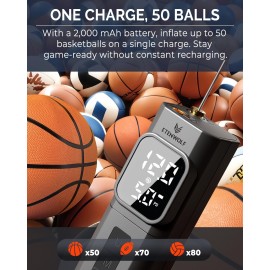 ETENWOLF P200 Electric Ball Pump 2000mAh Sports Air Pump with Digital Pressure Gauge for Basketball Soccer Volleyball (Black) ETENWOLF P200 Electric Ball Pump 2000mAh Sports Air Pump with Digital Pressure Gauge for Basketball Soccer Volleyball (Black)