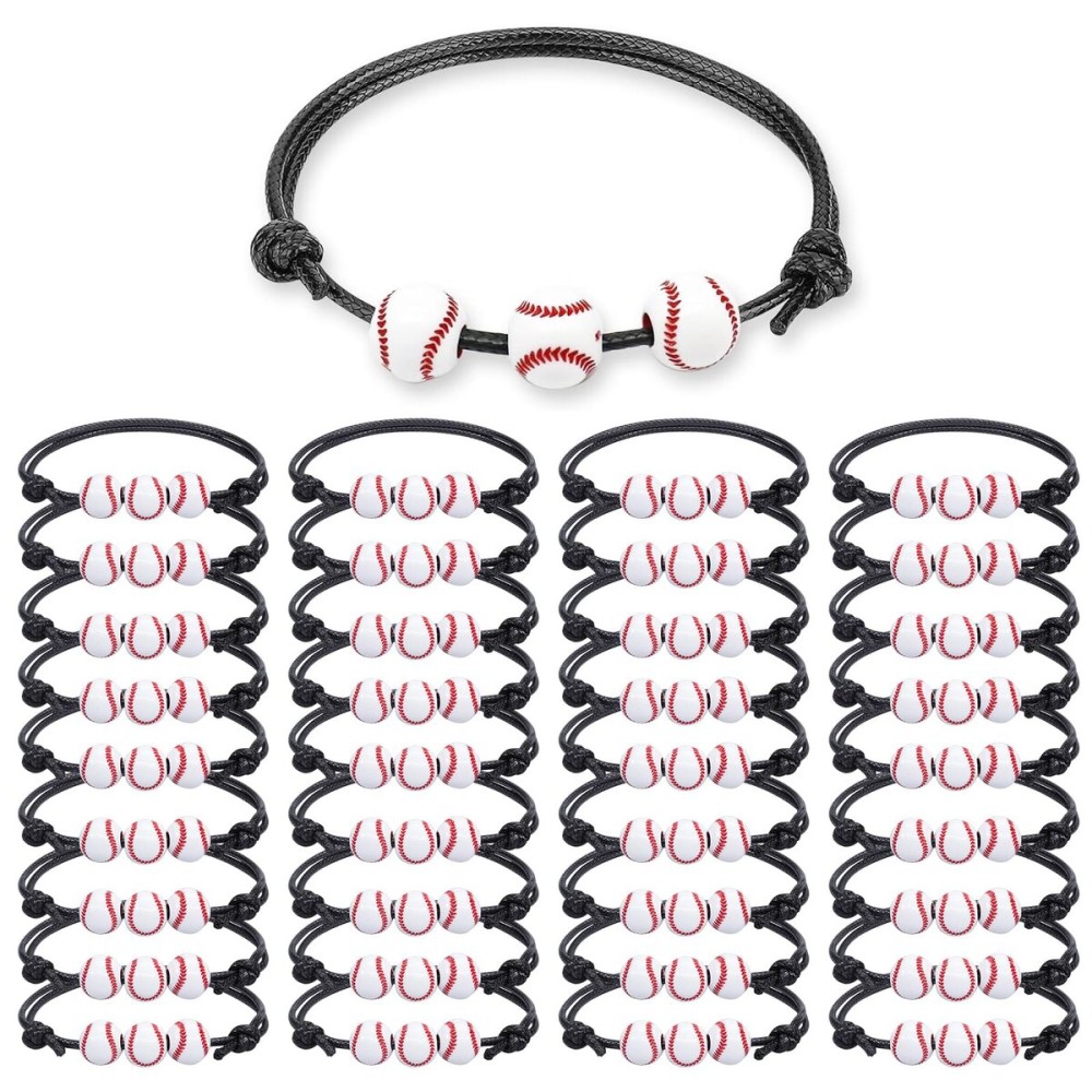 Oevbexos 36 Pcs Baseball Party Favors - Baseball Charm Bracelets, Adjustable Inspirational Wristbands, Sport Theme Birthday Party Favor Gifts for Boys & Teen Oevbexos 36 Pcs Baseball Party Favors - Baseball Charm Bracelets, Adjustable Inspirational Wristbands, Sport Theme Birthday Party Favor Gifts for Boys & Teen