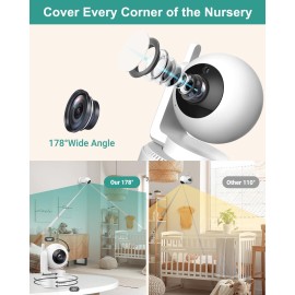 6 Baby Monitor with 2 Cameras and Audio 30 Hours Battery Upgrade Split Screen Video Baby Monitor Remote Pan-Tilt-Zoom 178Wide-Angle 150 Languages No WiFi ECO 2-Way Talk Night Vision 1000ft Travel 6 Baby Monitor with 2 Cameras and Audio 30 Hours Battery Upgrade Split Screen Video Baby Monitor Remote Pan-Tilt-Zoom 178Wide-Angle 150 Languages No WiFi ECO 2-Way Talk Night Vision 1000ft Travel