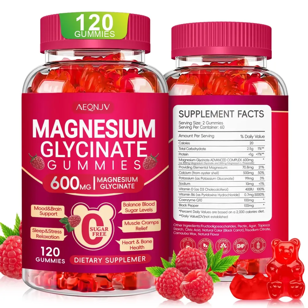 Magnesium Glycinate Gummies 600mg, Sugar Free Magnesium Gummies for Adults with Magnesium L-Threonate, Chewable Magnesium Potassium Supplements for Sleep, Body Support and Relaxation, 120 Count Magnesium Glycinate Gummies 600mg, Sugar Free Magnesium Gummies for Adults with Magnesium L-Threonate, Chewable Magnesium Potassium Supplements for Sleep, Body Support and Relaxation, 120 Count