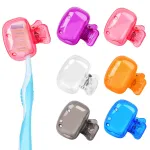 Atiloy 6 Pack Toothbrush Covers Portable Toothbrush Protector Coverings Clips Tooth Brush Storage Head Cover Cap for Kids Bathroom Home Travel Tooth Brush Case