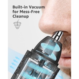 MANSPOT Nose & Ear Hair Trimmer for Men, 10000-RPM Electric Nose Trimmer for Men with Vacuum Cleaning System, IPX7 Waterproof, USB-C Charge, 90min Runtime,Magnetic Detachable Blade Head,Easy to Clean MANSPOT Nose & Ear Hair Trimmer for Men, 10000-RPM Electric Nose Trimmer for Men with Vacuum Cleaning System, IPX7 Waterproof, USB-C Charge, 90min Runtime,Magnetic Detachable Blade Head,Easy to Clean