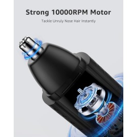 MANSPOT Nose & Ear Hair Trimmer for Men, 10000-RPM Electric Nose Trimmer for Men with Vacuum Cleaning System, IPX7 Waterproof, USB-C Charge, 90min Runtime,Magnetic Detachable Blade Head,Easy to Clean MANSPOT Nose & Ear Hair Trimmer for Men, 10000-RPM Electric Nose Trimmer for Men with Vacuum Cleaning System, IPX7 Waterproof, USB-C Charge, 90min Runtime,Magnetic Detachable Blade Head,Easy to Clean